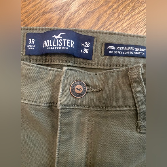 Hollister High Rise Super Skinny Jeans Classic Stretch Green Denim Size 3R - Picture 2 of 8